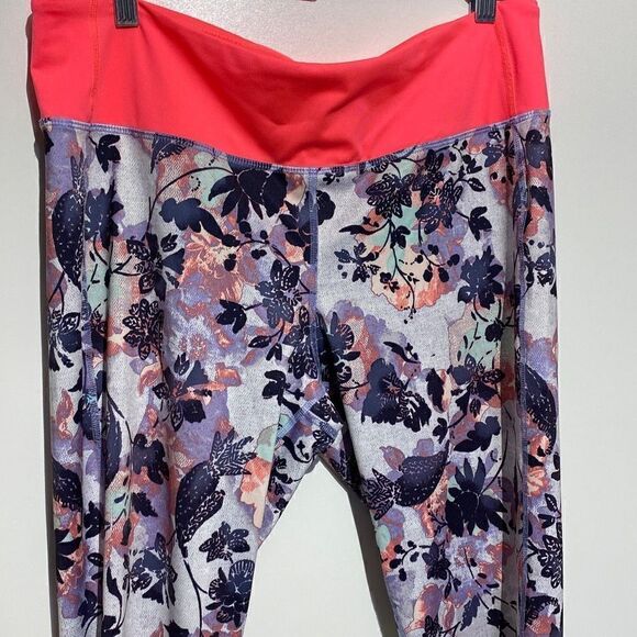Joe Fresh Women's High Rise Floral Athletic Leggings Multicolor Size XL - Picture 3 of 12